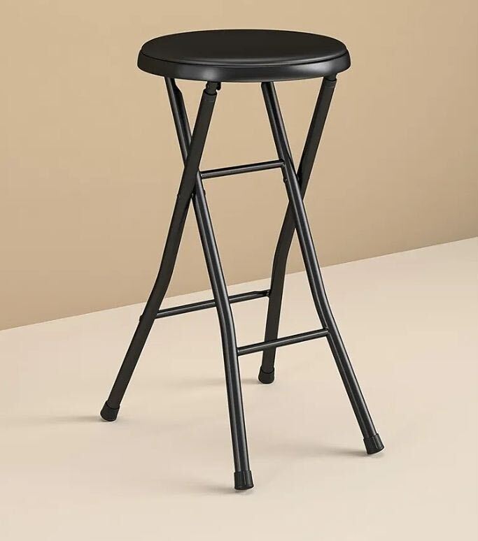 Black Metal Padded Barstool