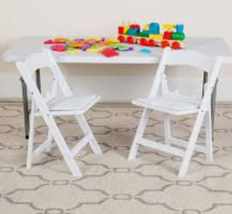 White Resin Kids Chair with Pad